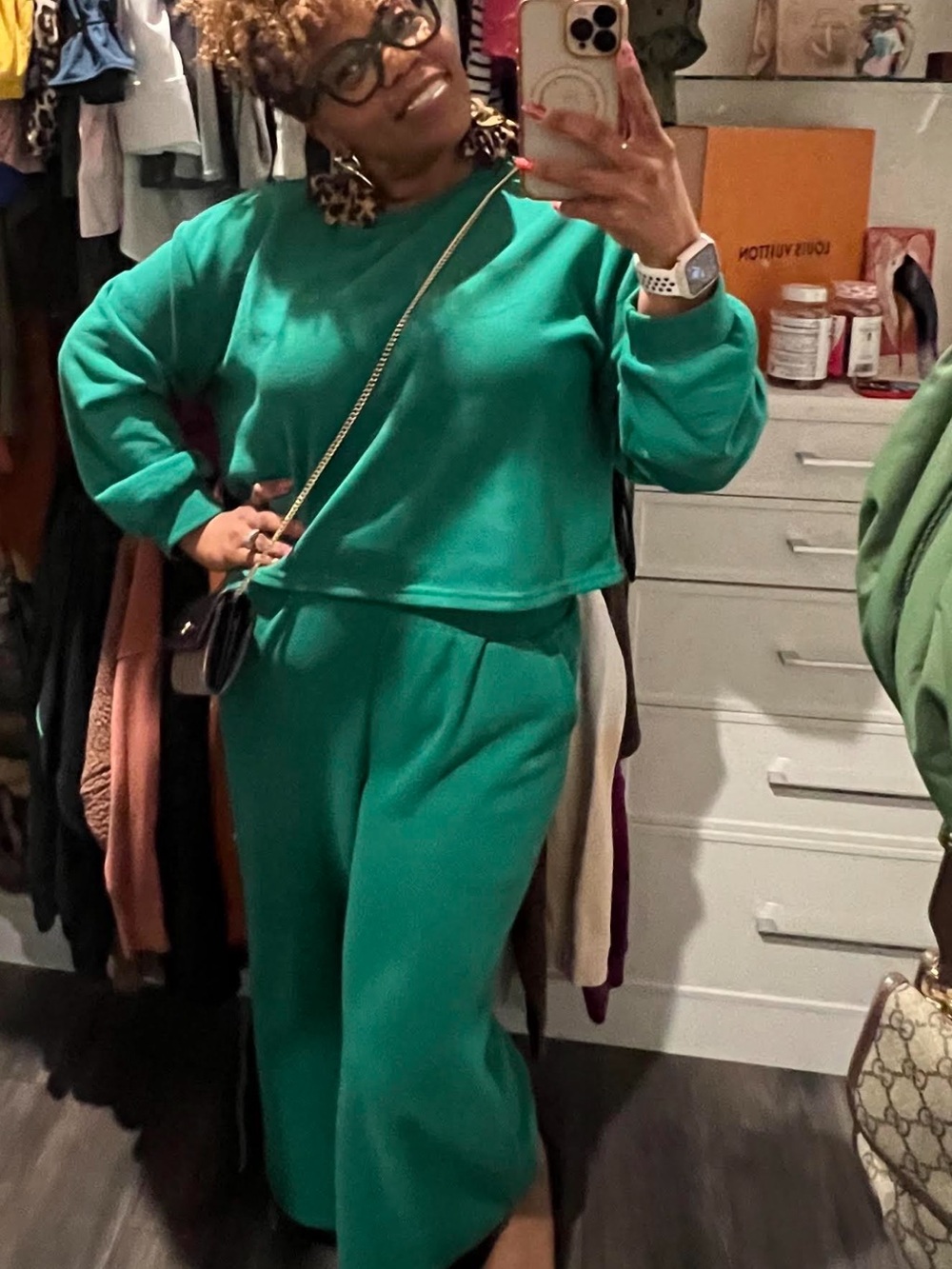 Amazon Cozy Wide-Leg Lounge Set in Emerald Green